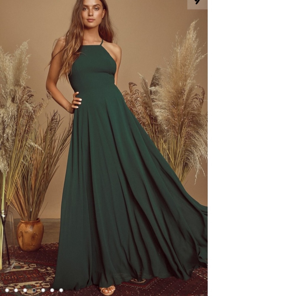 Lulus Mythical Kind of Love dark green dress